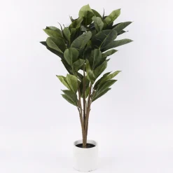 Kunstpflanze im Topf Gummibaum grün 93cm