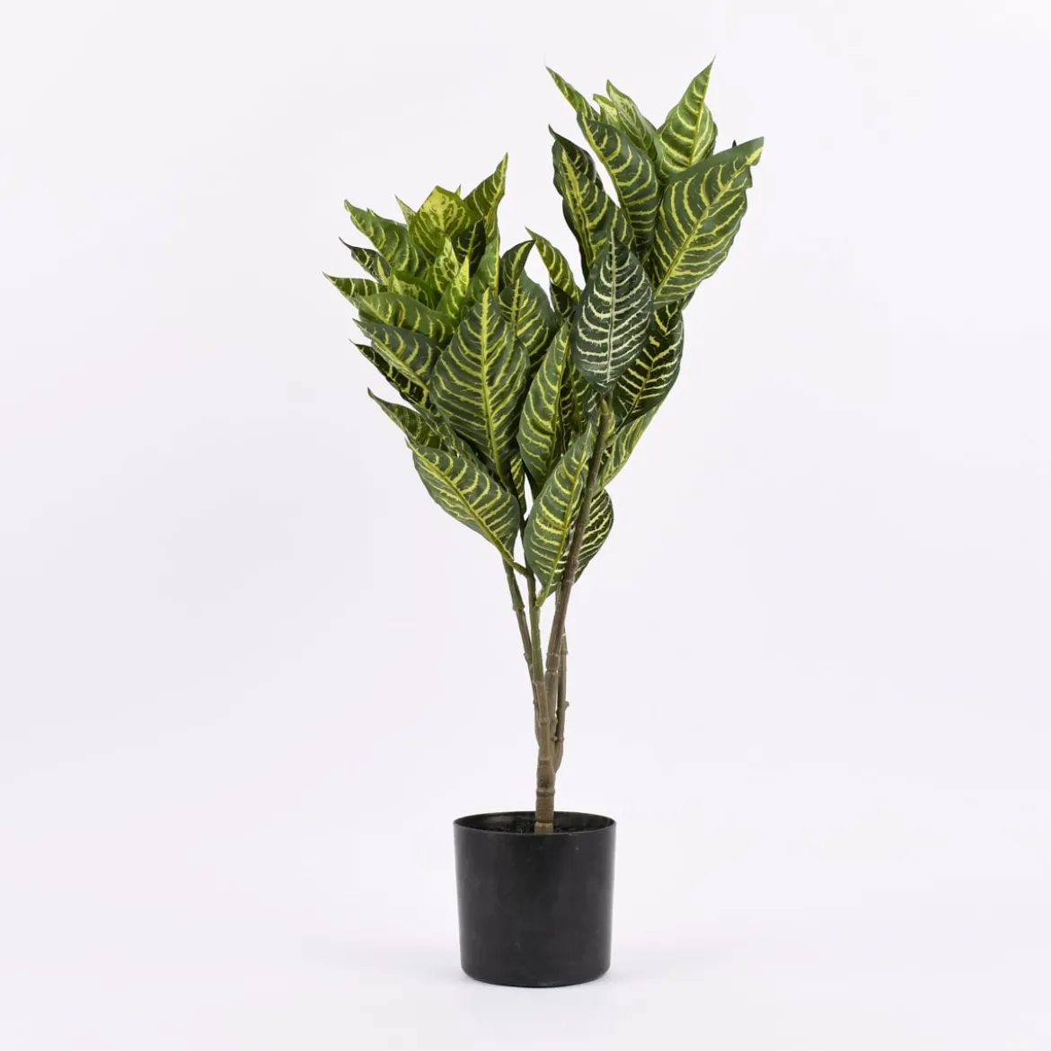 Kunstpflanze im Topf Zebrapflanze grün 63cm