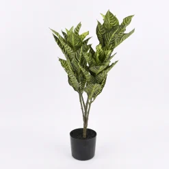 Kunstpflanze im Topf Zebrapflanze grün 63cm