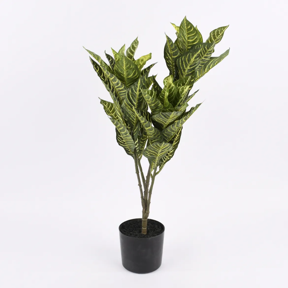 Kunstpflanze im Topf Zebrapflanze grün 63cm