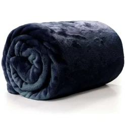 Kuscheldecke Enzo aus flauschiger Mikrofaser dunkelblau 130x180cm