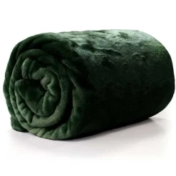 Kuscheldecke Enzo aus flauschiger Mikrofaser dunkelgrün 130x180cm