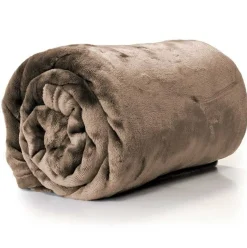 Kuscheldecke Enzo aus flauschiger Mikrofaser taupe 130x180cm