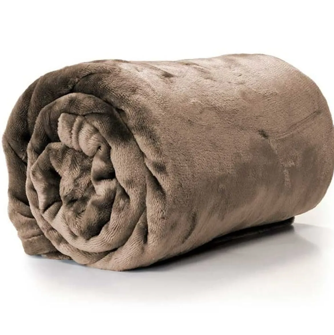 Kuscheldecke Enzo aus flauschiger Mikrofaser taupe 130x180cm