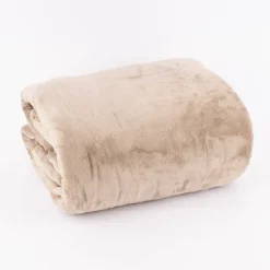 Kuscheldecke in Übergröße einfarbig beige 220x240cm