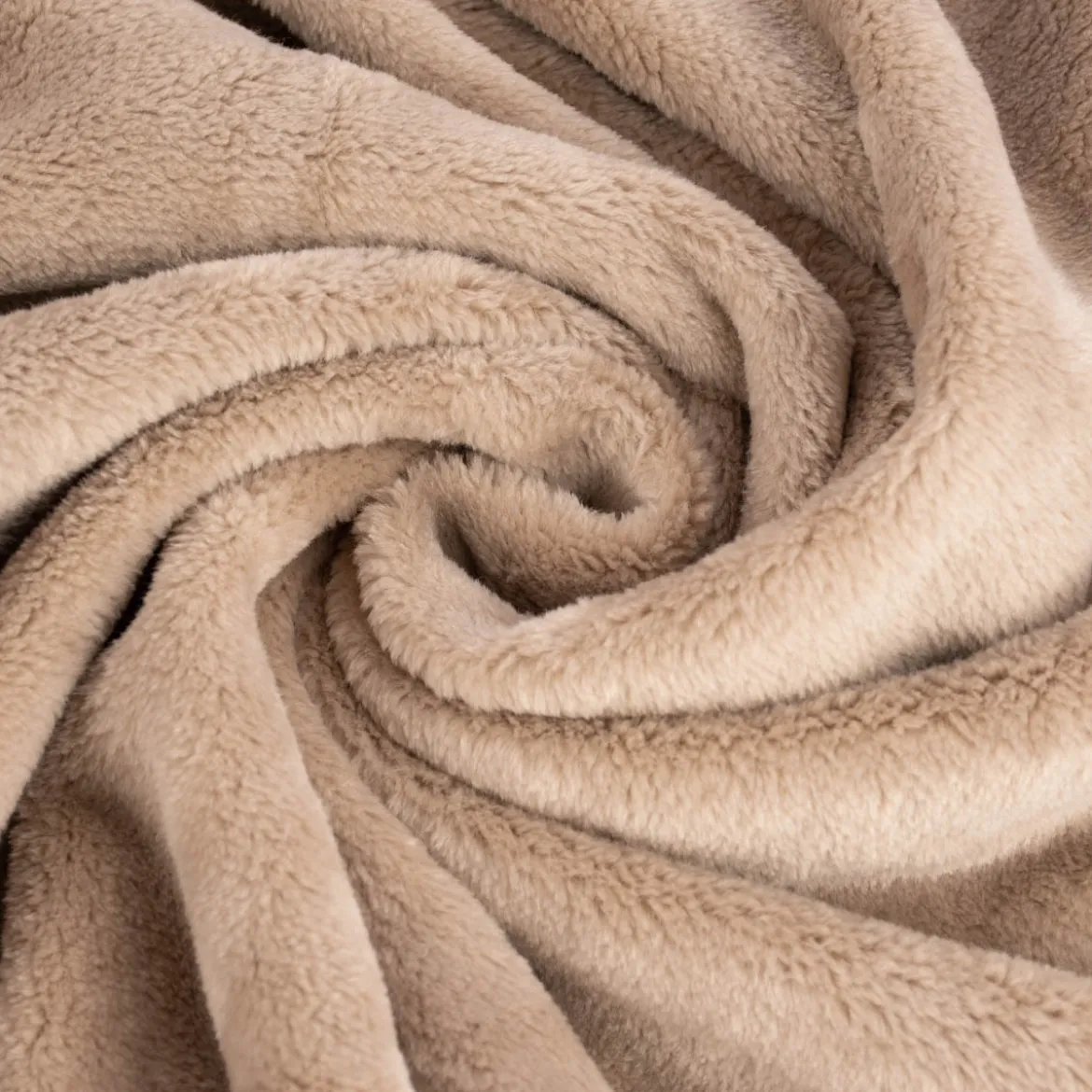 Kuscheldecke in Übergröße einfarbig beige 220x240cm