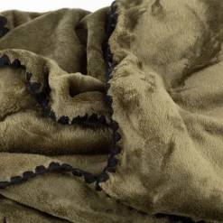 Kuscheldecke Jade mit Kettelrand superflauschig weich Winter Green 140x180cm
