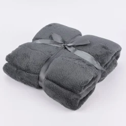 Kuscheldecke Justin aus Mikrofaser dunkelgrau XL 150x200cm