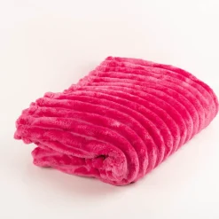 Kuscheldecke Plüsch Breitcord Streifen pink 150x200cm