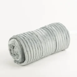 Kuscheldecke Plüsch Cord Streifen 15mm Beach Blau 150x200cm