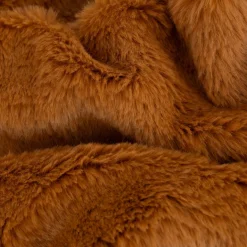 Kuscheldecke zweilagig aus Polyesterplüsch einfarbig camel braun 130x160cm