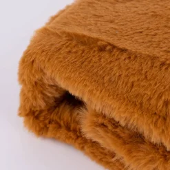 Kuscheldecke zweilagig aus Polyesterplüsch einfarbig camel braun 130x160cm