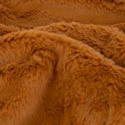 Kuscheldecke zweilagig aus Polyesterplüsch einfarbig camel braun 130x160cm