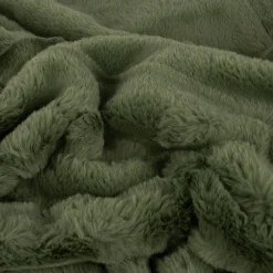 Kuscheldecke zweilagig aus Polyesterplüsch einfarbig khaki grün 130x160cm