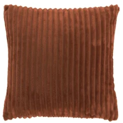 Kuschelkissen aus Plüsch Cordoptik Streifen marsala 45x45cm