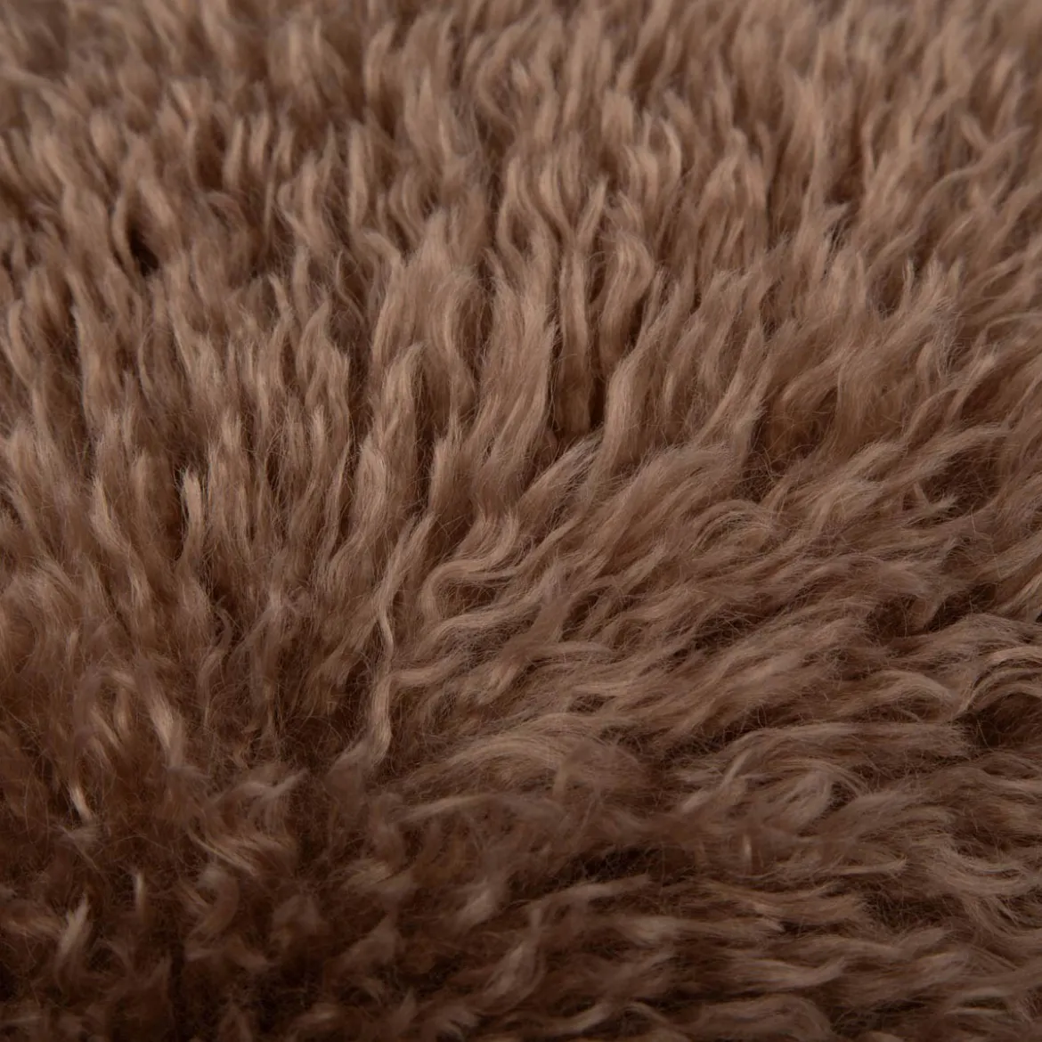 Kuschelkissen Frieda Flokati Schaffell-Optik taupe 45x45cm