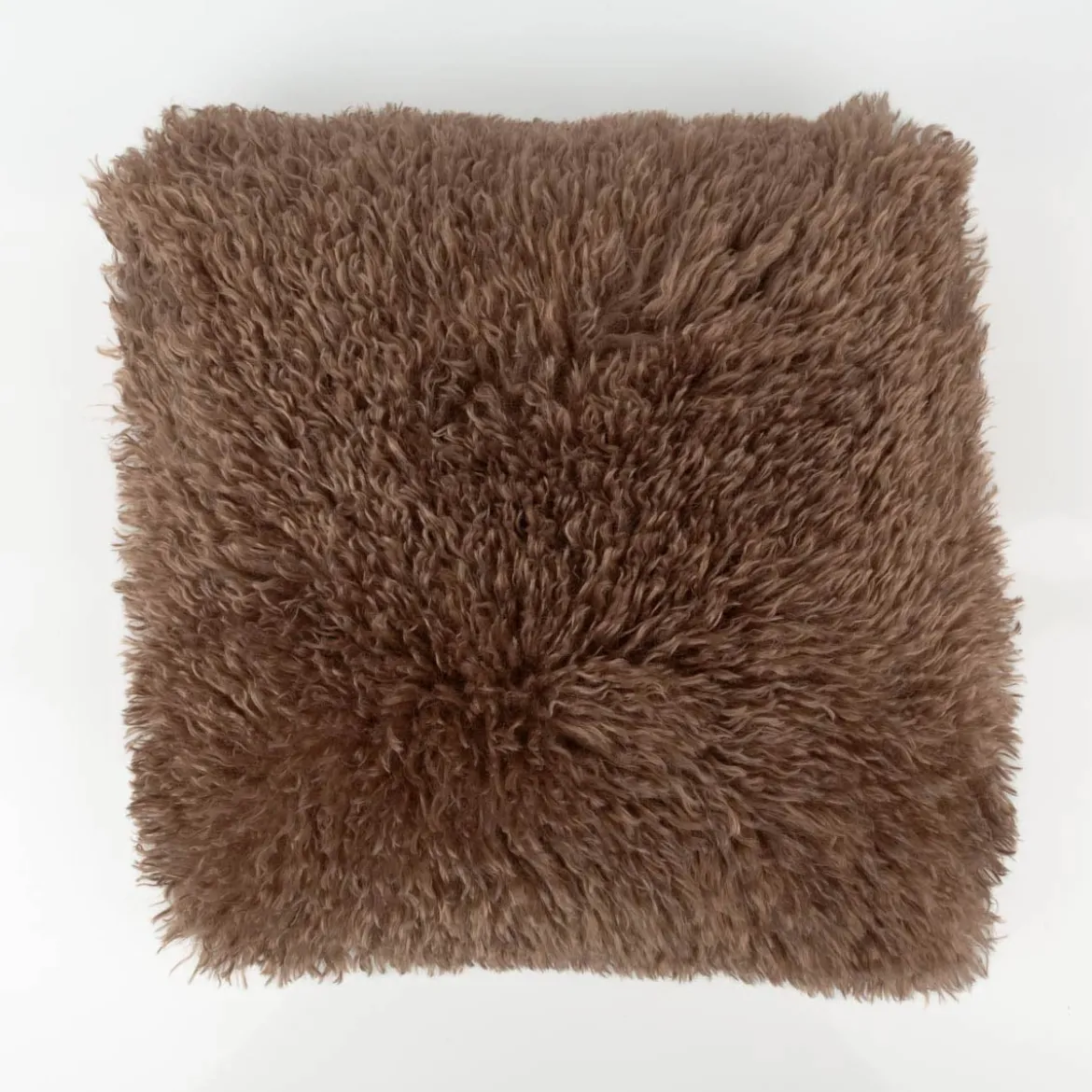 Kuschelkissen Frieda Flokati Schaffell-Optik taupe 45x45cm