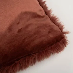 Kuschelkissen zweiseitig Plüsch & Velours marsala 45x45cm