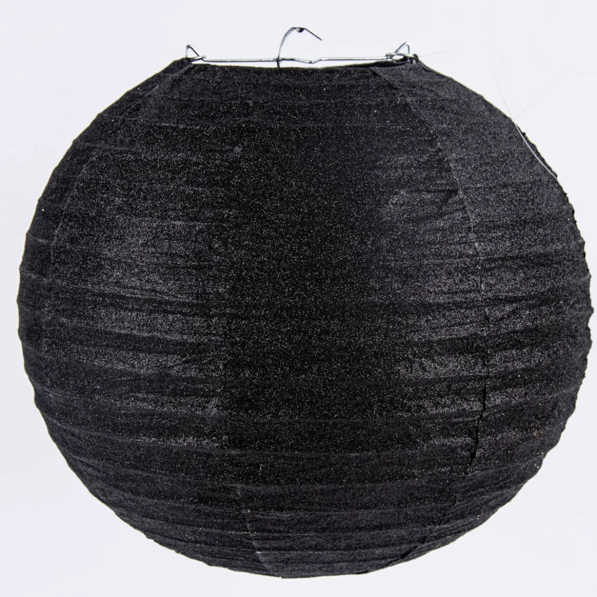 Lampion Glitzer schwarz silberfarbig 25cm