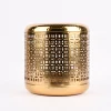 Laterne Ornamente Metall perforiert goldfarbig 24x26cm