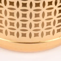 Laterne Ornamente Metall perforiert goldfarbig 24x26cm