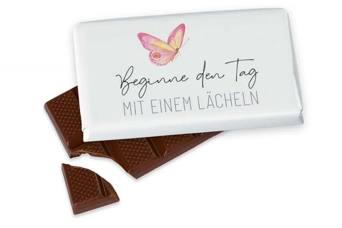 La Vida kleine Schokolade Beginne den Tag mit einem Lächeln Schmetterling 40g