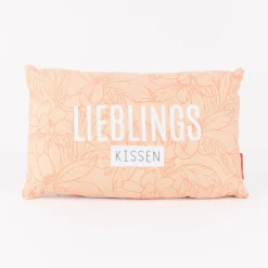 La Vida Kuschelkissen Lieblingskissen Blüten orange weiß 25x40cm