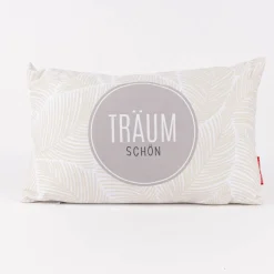 La Vida Kuschelkissen Träum schön Federn beige weiß 25x40cm