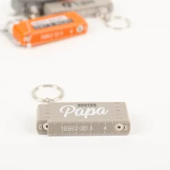 La Vida Mini-Zollstock Bester Papa grau Schlüsselanhänger