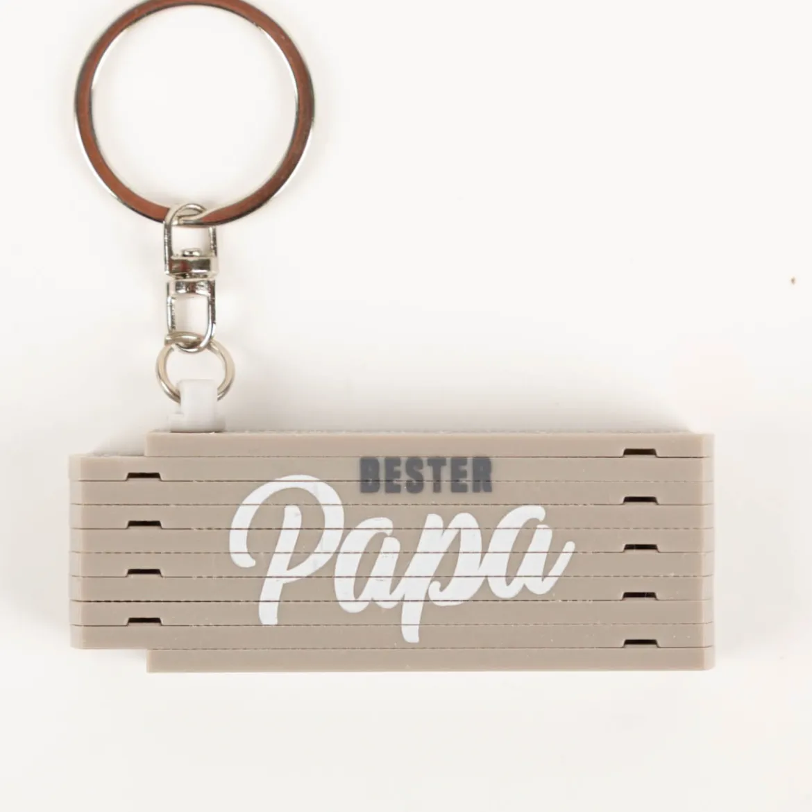 La Vida Mini-Zollstock Bester Papa grau Schlüsselanhänger