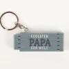 La Vida Mini-Zollstock Coolster Papa der Welt grau Schlüsselanhänger