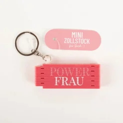 La Vida Mini-Zollstock Powerfrau pink Schlüsselanhänger