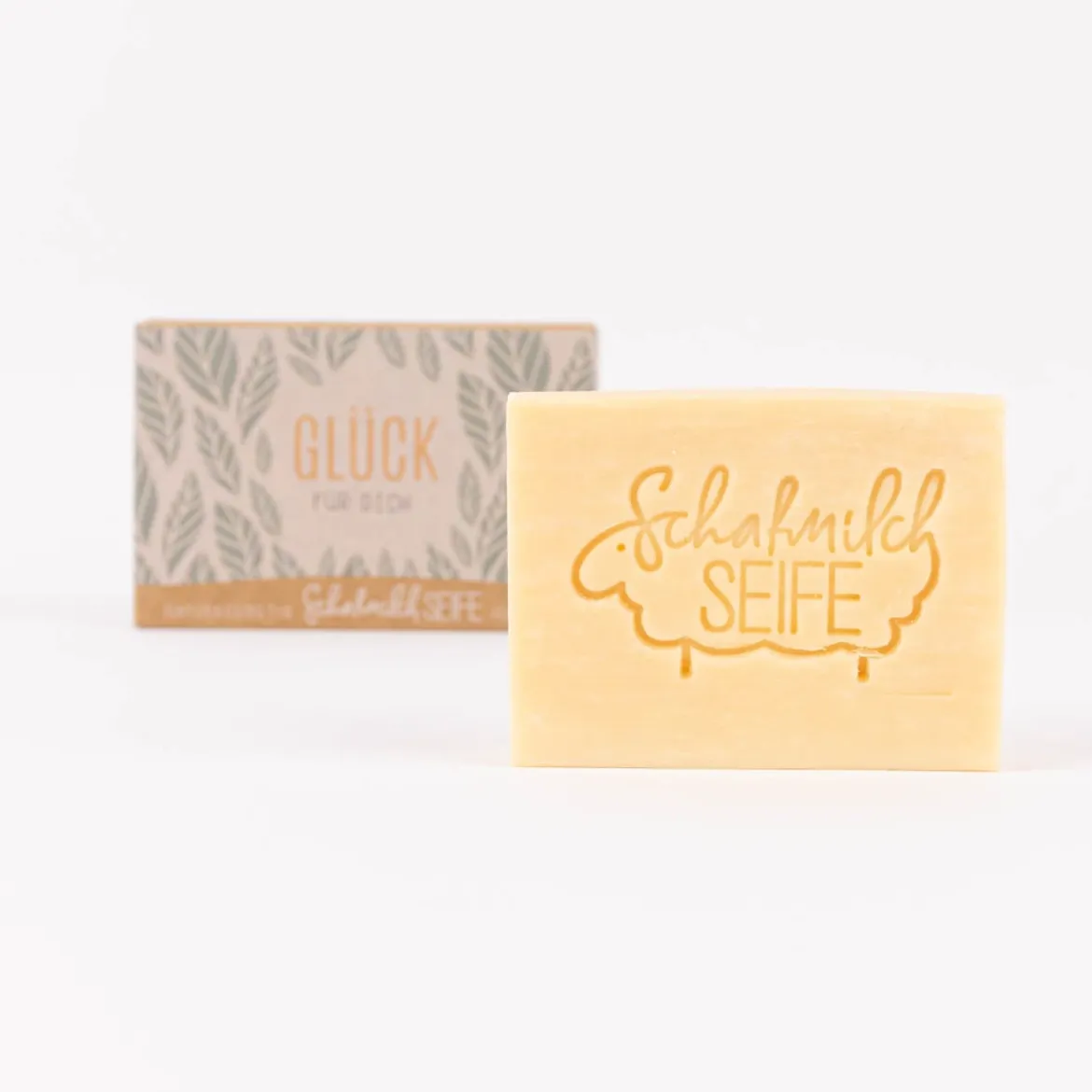 La Vida Naturkosmetik Schafmilchseife Glück für dich Blätter weiß grün 100g