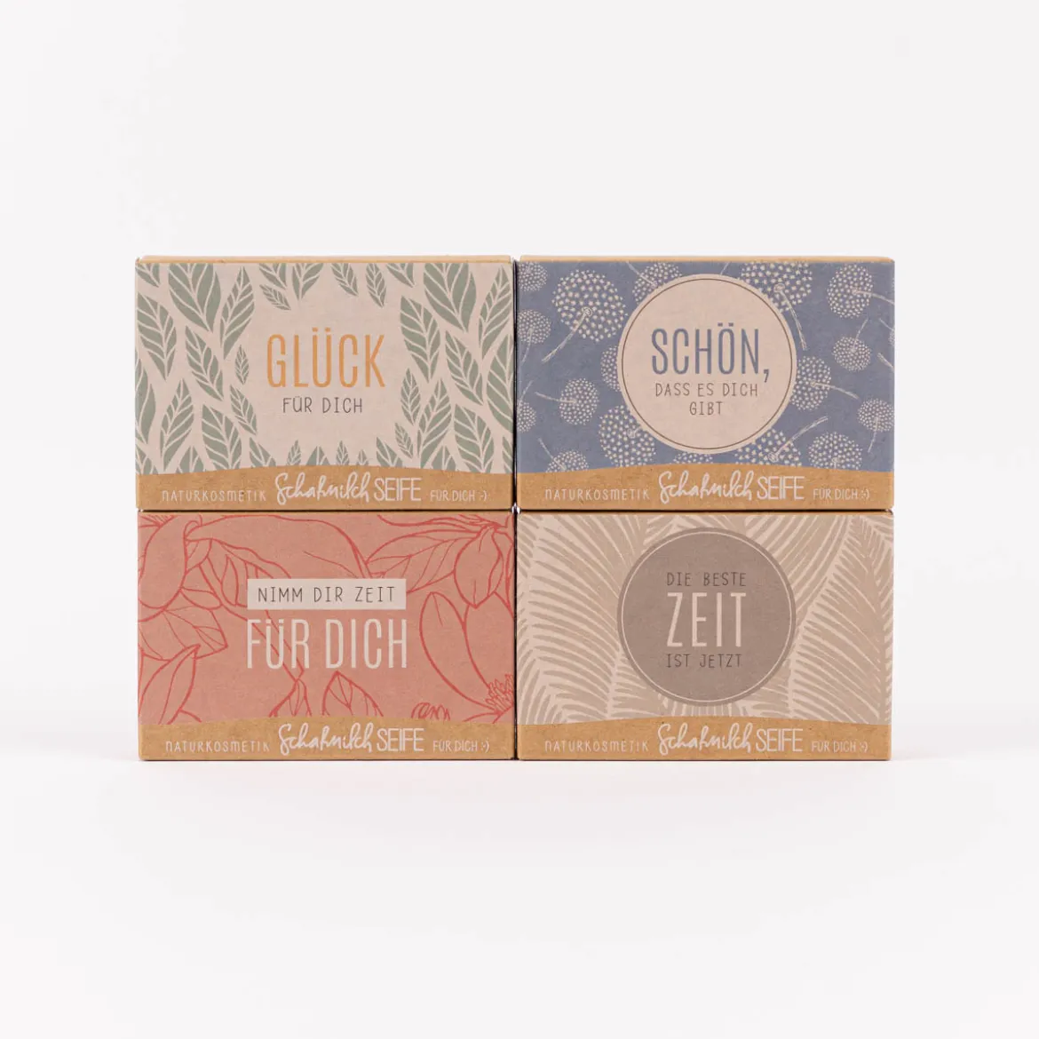 La Vida Naturkosmetik Schafmilchseife Glück für dich Blätter weiß grün 100g