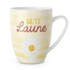 La Vida Porzellan Tasse Blume Gute Laune gelb 250ml