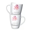 La Vida Porzellan Tasse Herzlichen Glückwunsch Ballons weiß violett 8x10cm