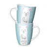 La Vida Porzellan Tasse Lama Kurze Pause hellblau weiß 250ml