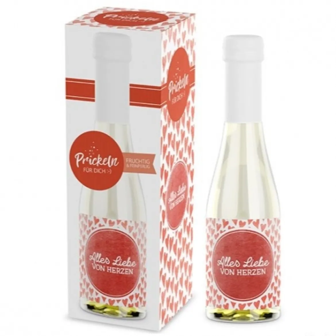 La Vida Prickeln Alles Liebe von Herzen weiß rot 0,2L