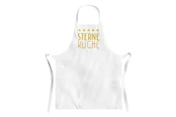 La Vida Schürze Sterneküche Sterne weiß gold 73x56cm