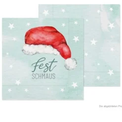 La Vida Serviette Fest Schmaus Weihnachtsmütze Sterne 33x33cm 3lagig 20 Stück