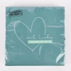 La Vida Serviette Mit Liebe gekocht türkis weiß mint 33x33cm 3lagig 20 Stück