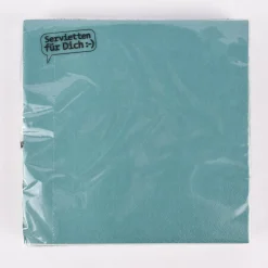 La Vida Serviette Mit Liebe gekocht türkis weiß mint 33x33cm 3lagig 20 Stück