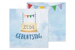 La Vida Serviette Zum Geburtstag blau bunt 33x33cm 3lagig 20 Stück