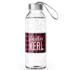 La Vida Trinkflasche mit Schraubverschluss starker Kerl Karo rot schwarz 400ml
