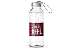 La Vida Trinkflasche mit Schraubverschluss starker Kerl Karo rot schwarz 400ml