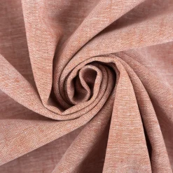 Leinen-Baumwollstoff Chambray uni meliert ziegelrot 1,38m Breite