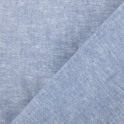 Leinen-Baumwollstoff Chambray uni meliert blau 1,38m Breite