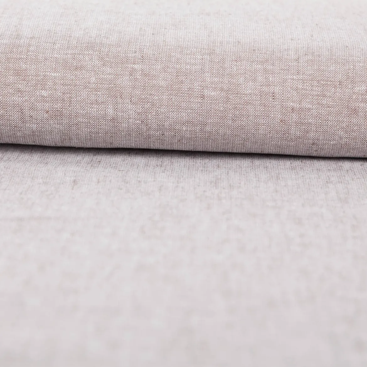 Leinen-Baumwollstoff Chambray uni meliert braun 1,38m Breite