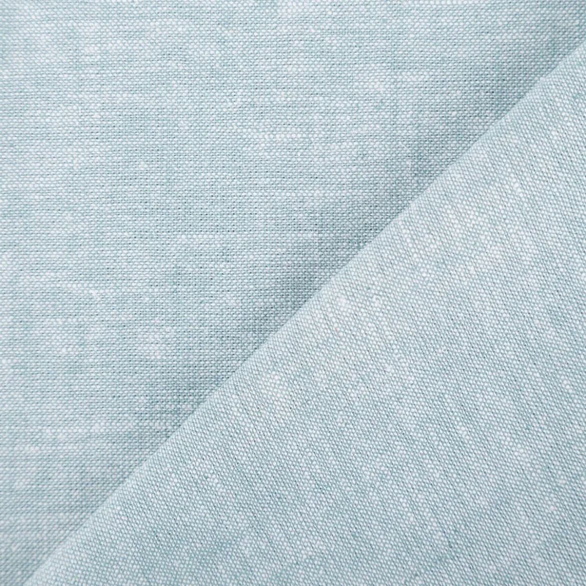 Leinen-Baumwollstoff Chambray uni meliert mint 1,38m Breite