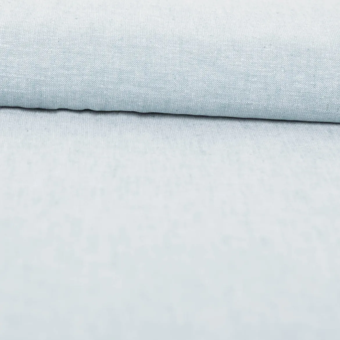 Leinen-Baumwollstoff Chambray uni meliert mint 1,38m Breite